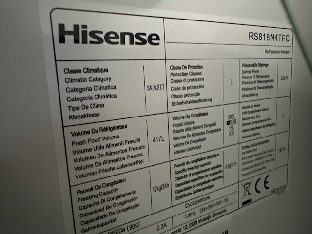 Hisense rs818n4tfc | amerikaanse koelkast - afbeelding 3 van  3