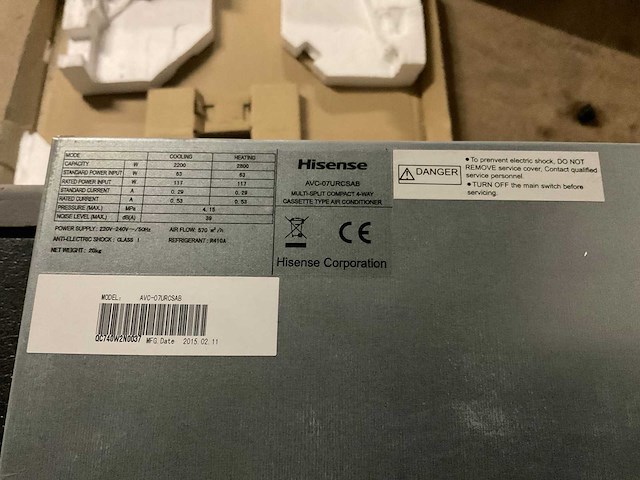 Hisense type 4-way | avc-07urcsab mini cassette unit 2,2 kw - afbeelding 13 van  14