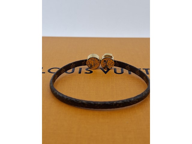 Historic mini monogram bracelet, louis vuitton, armband, bruin, goud - afbeelding 4 van  7
