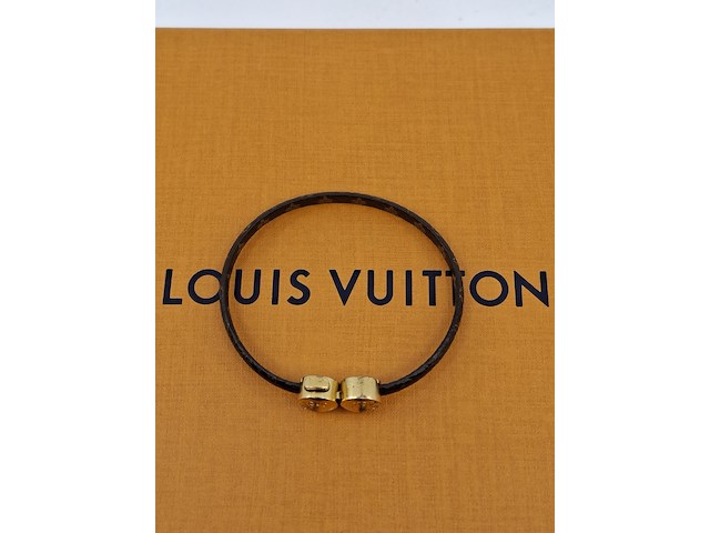 Historic mini monogram bracelet, louis vuitton, armband, bruin, goud - afbeelding 6 van  7