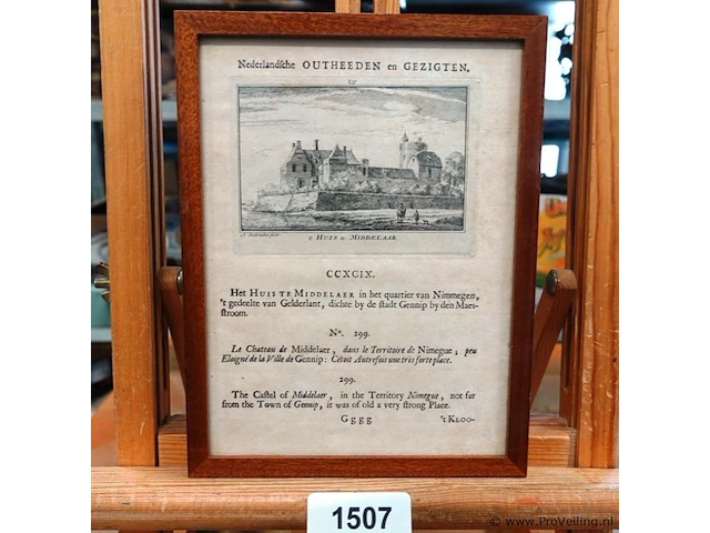 Historische gravure het huis te middelaar te limburg - afbeelding 1 van  5