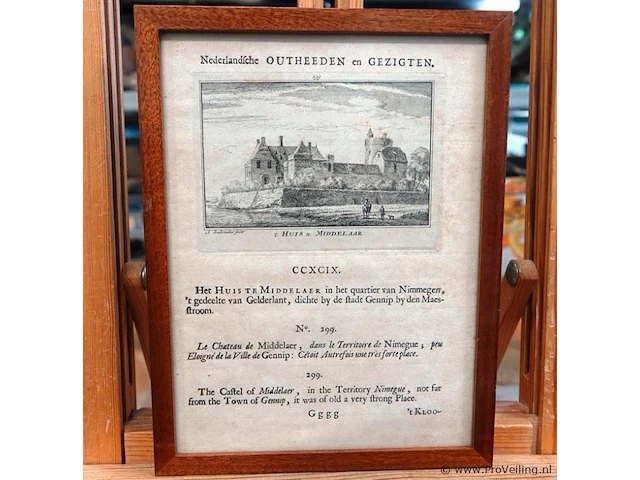 Historische gravure het huis te middelaar te limburg - afbeelding 2 van  5