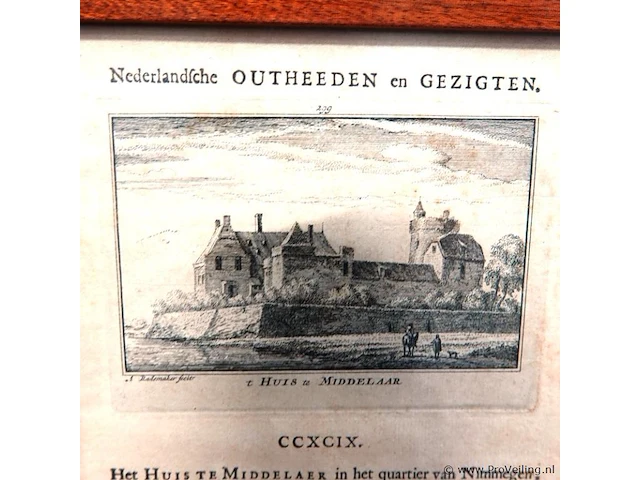 Historische gravure het huis te middelaar te limburg - afbeelding 3 van  5