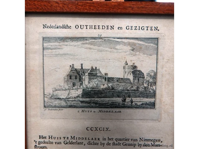 Historische gravure het huis te middelaar te limburg - afbeelding 5 van  5