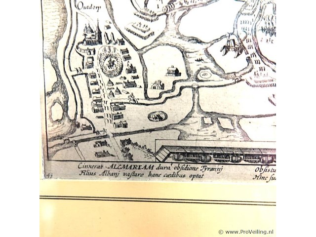Historische kaart beleg van alkmaar in 1573 - afbeelding 3 van  5