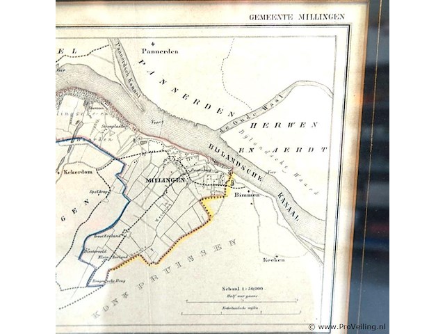 Historische kaart/plattegrond van de gemeente millingen - afbeelding 3 van  5
