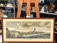 Historische prent van de stad arnhem te zien van de hoogtens naar den eltenerberg. barts in glas - afbeelding 2 van  8