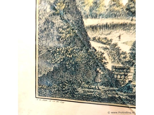 Historische prent van de stad arnhem te zien van de hoogtens naar den eltenerberg. barts in glas - afbeelding 4 van  8