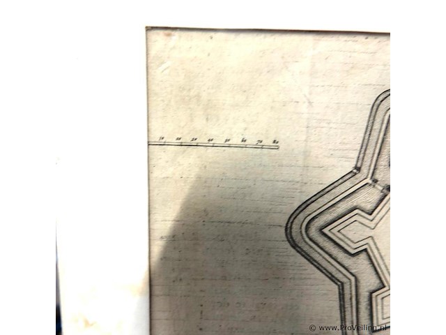 Historische vestingplattegrond van fort nassau (ook bekend als fort de voorn of schans de voorn) nabij heerewaarden. - afbeelding 4 van  5
