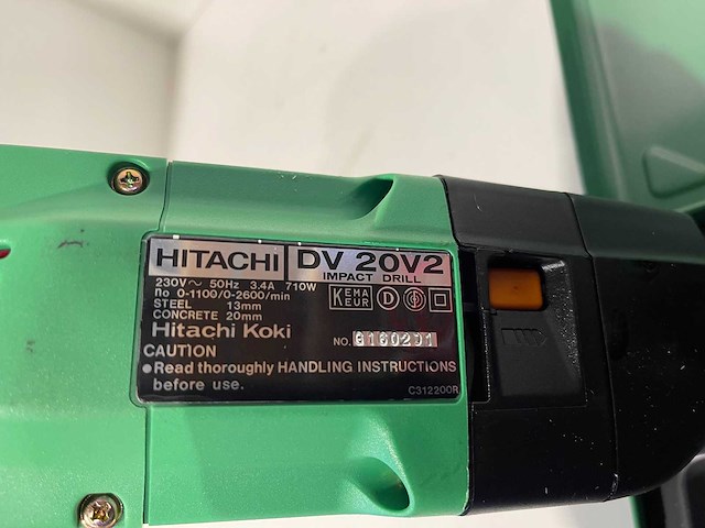 Hitachi - dv 20v2 - elektrische klopboormachine - afbeelding 3 van  3