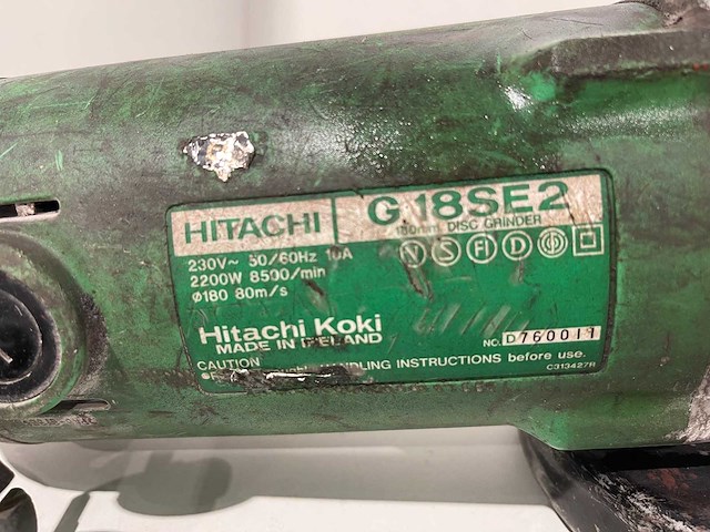 Hitachi - g 18se2 - elektrische haakse slijper - afbeelding 2 van  2