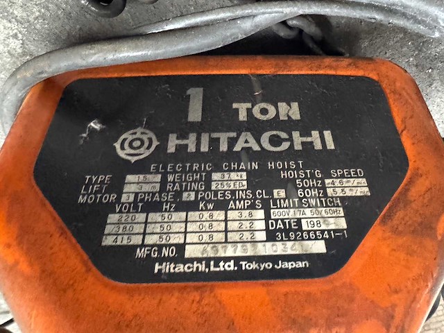 Hitachi - kettingtakel 1 ton (2x) - afbeelding 4 van  6