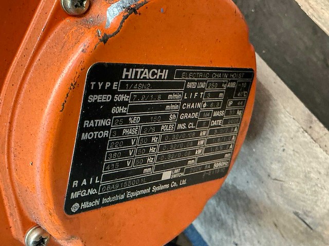 Hitachi 1/4sn2 elektrische kettingtakel - afbeelding 6 van  6