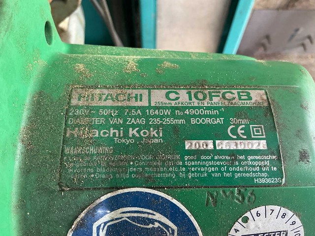 Hitachi c10fcb afkortcirkelzaagmachine ( aluminium ) - afbeelding 6 van  7