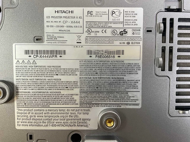Hitachi (cp-x444) 3.200 lumen xga projector (907 lamp hours) - afbeelding 6 van  6