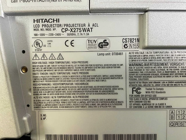 Hitachi (cp-x444) 3.200 lumen xga projector (907 lamp hours) - afbeelding 6 van  6