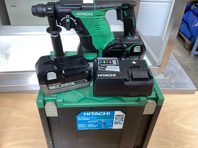 Hitachi dh 36dbl boorhamer - 28mm incl. 2x bsl 3626x accu’s + uc 36ysl acculader + koffer - afbeelding 5 van  13