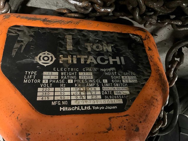Hitachi elektrische kettingtakel - afbeelding 2 van  4