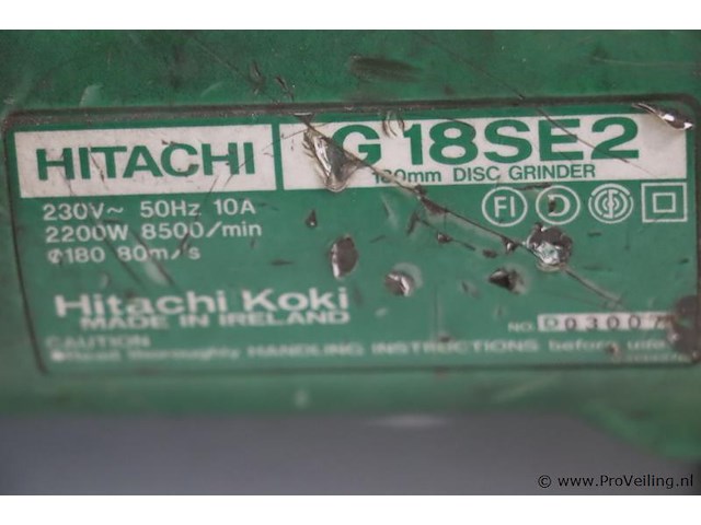 Hitachi g 18se2 haakse slijper - afbeelding 7 van  7