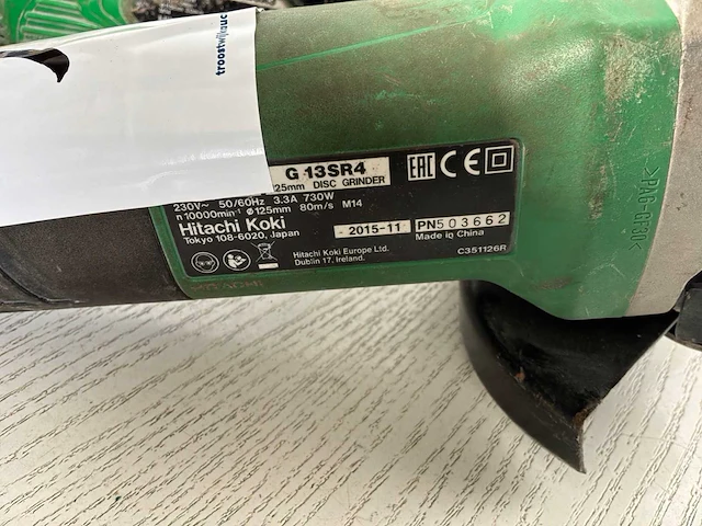Hitachi haakse slijpmachine (3x) - afbeelding 5 van  6