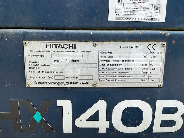 Hitachi hx140b hoogwerker - afbeelding 12 van  15