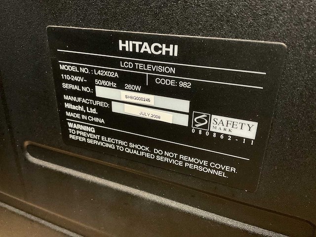Hitachi l42x02a lcd televisie - afbeelding 8 van  8