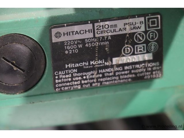 Hitachi psu-8 cirkelzaagmachine - afbeelding 3 van  7