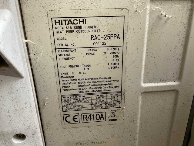 Hitachi rac-25fpa / raf-25rpa airconditioning - afbeelding 2 van  3