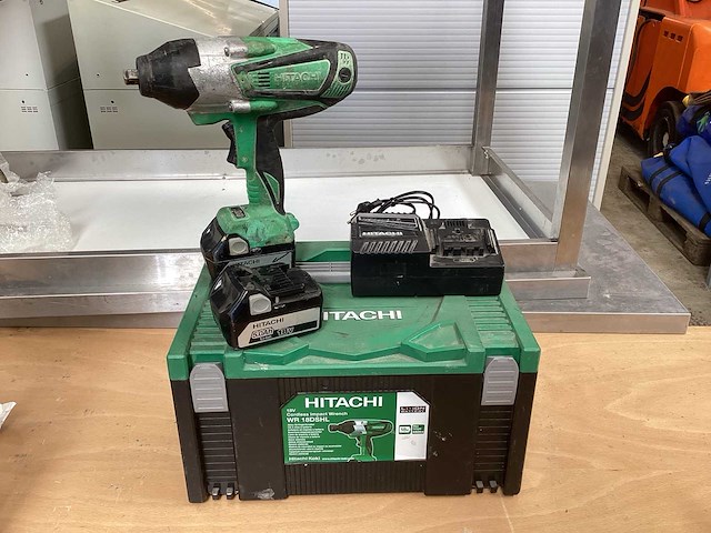 Hitachi wr 18dshl slagmoersleutel 1/2” incl. 2x bsl 1850 accu’s + uc 18yfsl acculader + koffer - afbeelding 2 van  10