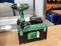 Hitachi wr 18dshl slagmoersleutel 1/2” incl. 2x bsl 1850 accu’s + uc 18yfsl acculader + koffer - afbeelding 3 van  10