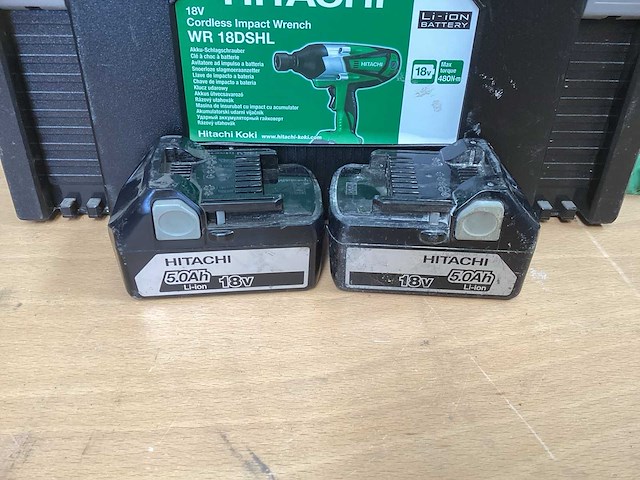 Hitachi wr 18dshl slagmoersleutel 1/2” incl. 2x bsl 1850 accu’s + uc 18yfsl acculader + koffer - afbeelding 6 van  10