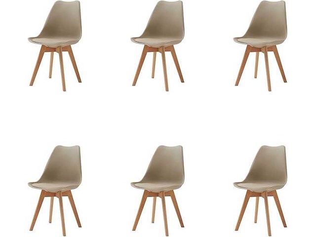 Hjhomeheart set van 6 eetkamerstoelen massief hout eetkamerstoelen - afbeelding 1 van  2