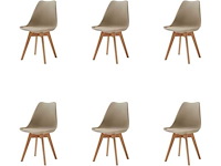 Hjhomeheart set van 6 eetkamerstoelen massief hout eetkamerstoelen - afbeelding 1 van  2