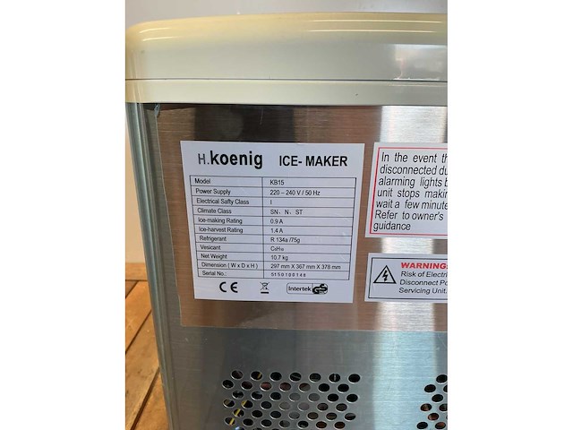 H.koenig kube kb15 ijsblokjesmachine - afbeelding 2 van  10
