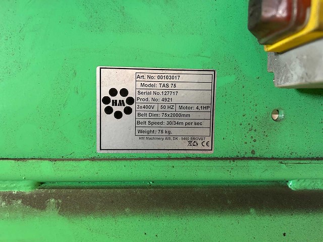Hm machinery - tas 75 - bandschuurmachine - afbeelding 9 van  12