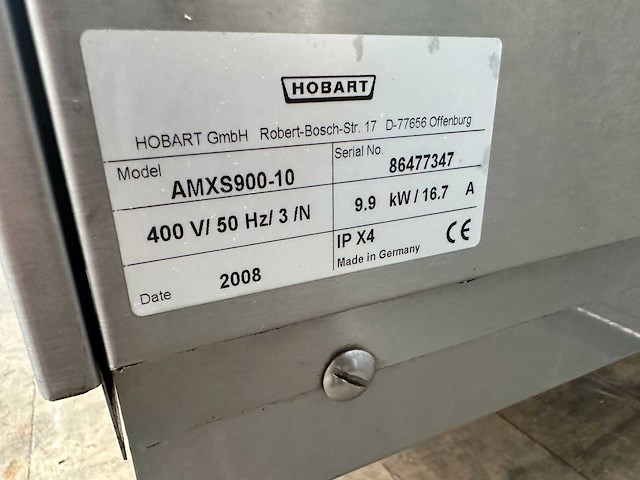 Hobart - amxs900-10 - korvenvaatwasmachine - afbeelding 7 van  8
