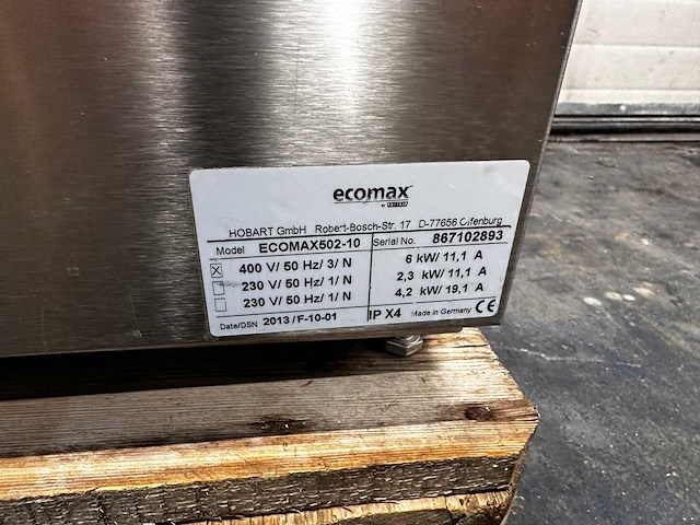 Hobart - ecomax502-10 - korvenvaatwasmachine - afbeelding 4 van  5