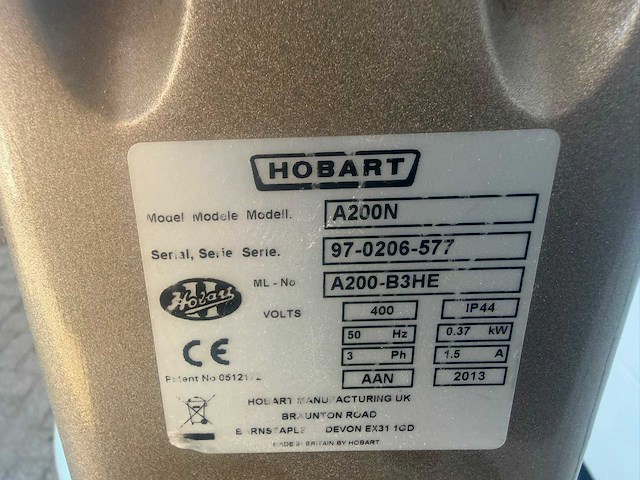 Hobart - h200 planeetmenger - keukenmachines & mixers - afbeelding 6 van  6