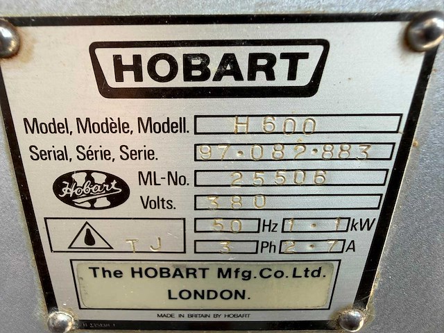 Hobart - h600 planeetmenger - mengmachine - afbeelding 7 van  7