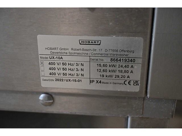 Hobart ux-10a rvs gereedschap wasmachine met lubron waterontharder - afbeelding 9 van  13
