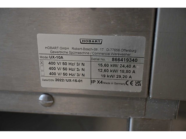 Hobart ux-10a rvs gereedschap wasmachine met lubron waterontharder - afbeelding 10 van  13