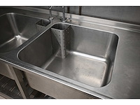 Hobrand rvs dubbele spoeltafel met mengkraan en handdouche - afbeelding 3 van  8