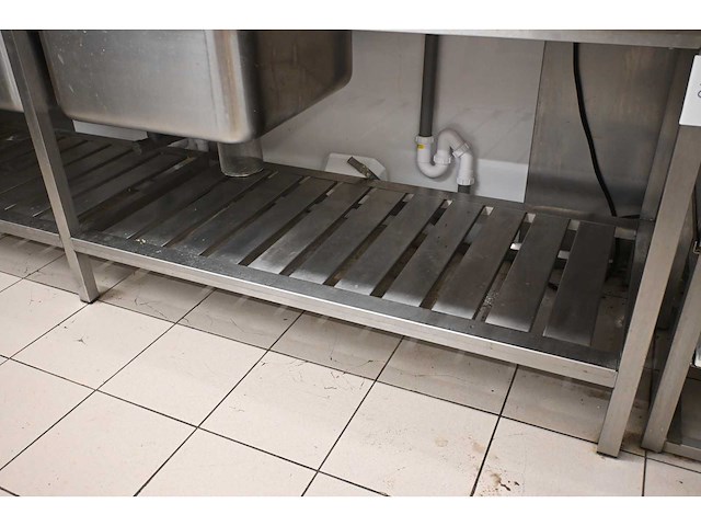 Hobrand rvs dubbele spoeltafel met mengkraan en handdouche - afbeelding 8 van  8