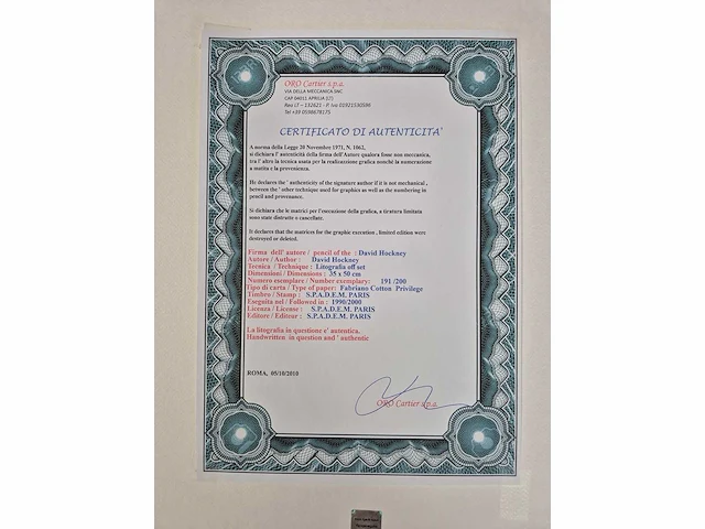 Hockney - litho - 50 x 35 - afbeelding 3 van  3