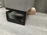 Hoek fontein grijs met zwarte handdoekhouder 27x27x20 cm - afbeelding 8 van  10