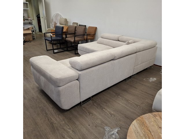 Hoek-/slaapbank met opbergfuntie beige - afbeelding 2 van  14