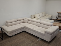 Hoek-/slaapbank met opbergfuntie beige - afbeelding 1 van  14