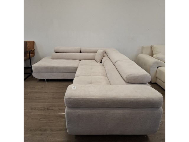 Hoek-/slaapbank met opbergfuntie beige - afbeelding 7 van  14