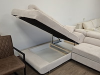 Hoek-/slaapbank met opbergfuntie beige - afbeelding 10 van  14