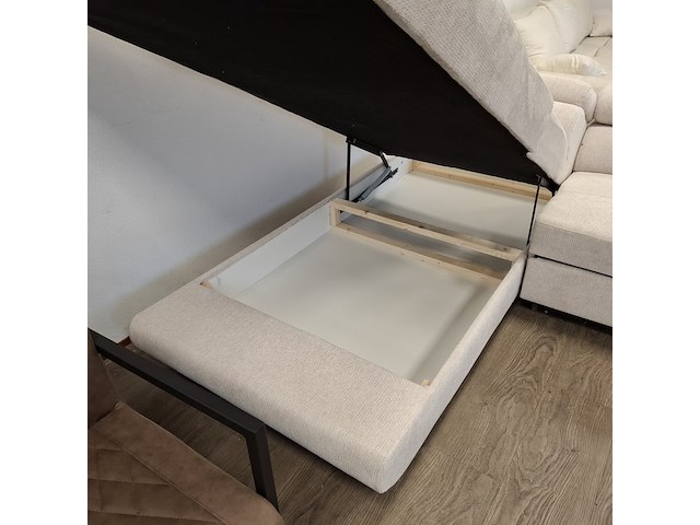 Hoek-/slaapbank met opbergfuntie beige - afbeelding 11 van  14